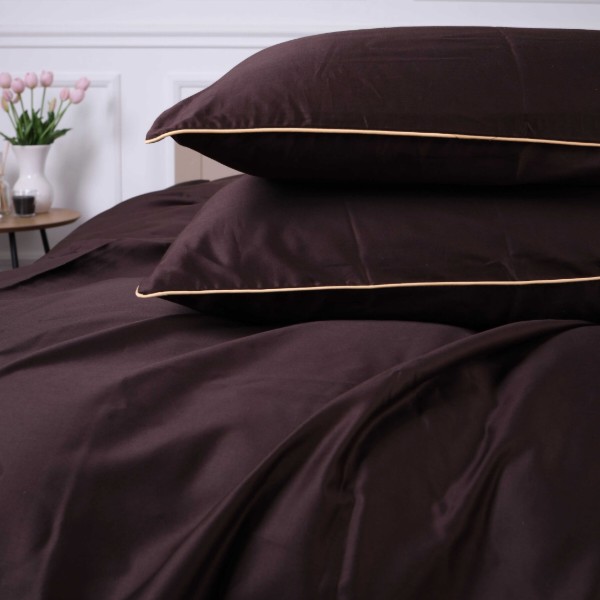 Фото - Комплект постельного белья MirSon King Size 0211 Cacao Corner Сатин 220х240 см (2200008712518)